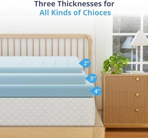 EGOHOME 3 Inch Queen Memory Foam Mattress Topper- Cooling Gel Infused