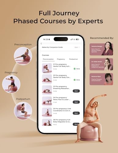 Momcozy BirthEase Pregnancy Ball Set, Birthing Yoga Ball with App Courses