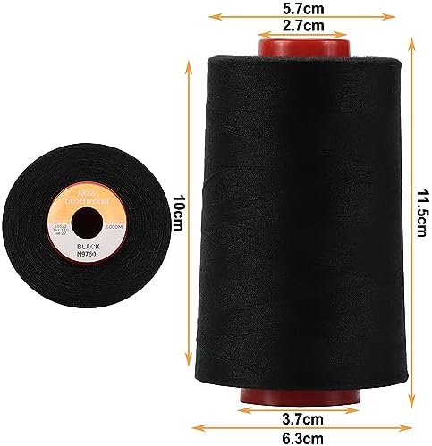 New brothread 4 Large Cones All Purpose Polyester Thread -Black