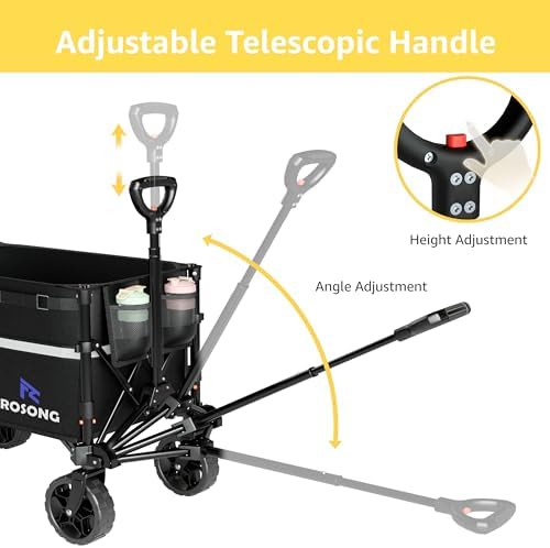 ROSONG Collapsible Wagon Cart with Wheels Foldable