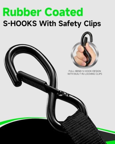Retractable Ratchet Straps (4-Pack) 1” x 10ft, 1650lb Break Strength