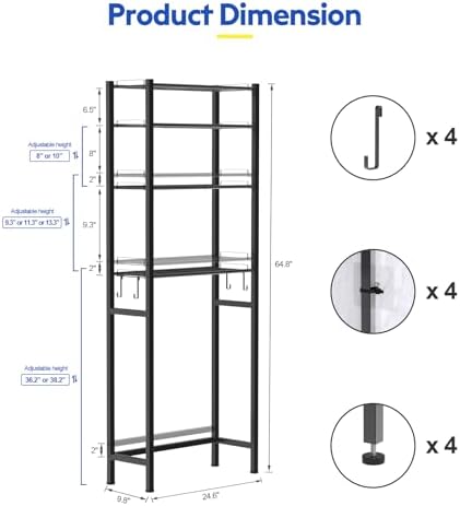 samstar 4 Tier Over The Toilet Storage Rack