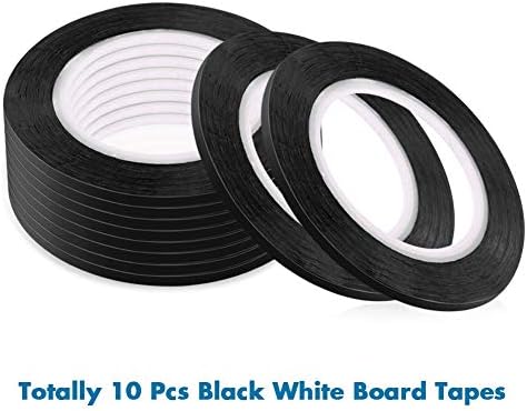 cridoz 10 Rolls 1/8 Pinstripe Tape Dry Erase Board Tape Whiteboard Thin Tape Lines