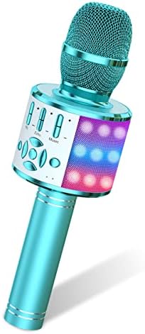 Kids Karaoke Microphone Machine Toys for Girls Bluetooth Microphone with LED Light