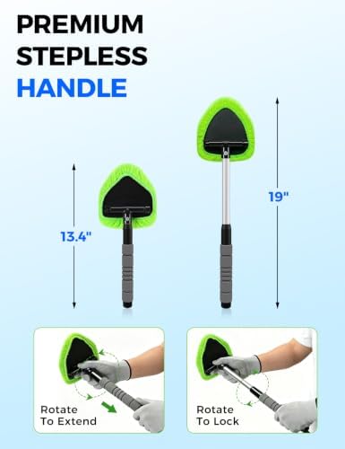 XINDELL Interior Windshield Cleaner Tool – Car Interior Window Cleaning Kit with