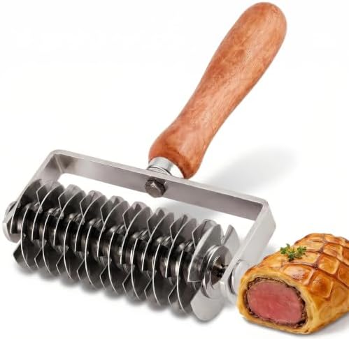 Pastry Lattice Roller Cutter - Stainless Steel Dough Lattice for Pie Pizza Bread beef