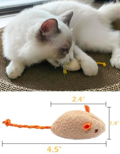 Fashion's Talk Cat Mice Toy 18-Pack Plush Catnip-Filled Mice Toys for Indoor Cats