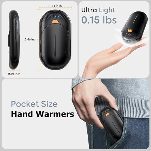 AI Hand Warmers Rechargeable 2 Pack, AI Smart Chips Electric Hand Warmers