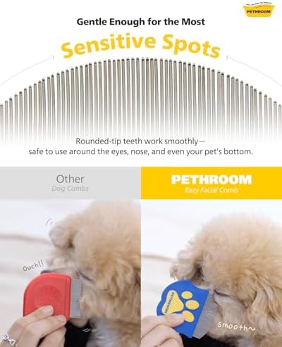 Professional Eye Comb for Pets, Stainless Steel Tear Stain Remover