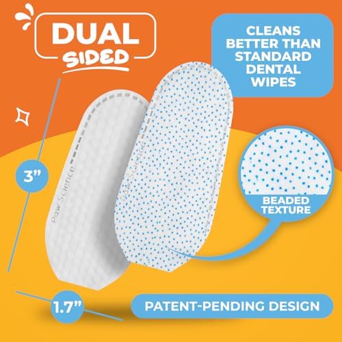 Paw Science Dog & Cat Teeth Cleaning Wipes - Dental Finger Wipes for Cats & Dogs
