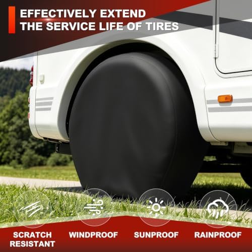 Explore Land Tire Covers 2 Pack Fit Tire Diameters 26-28.75 inch, Black