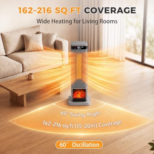 NEWBULIG 24" Indoor Space Heater, 1500W Electric Portable Room Heater