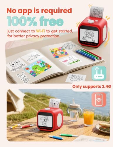AI Sticker Maker for Kids, Voice‑to‑Sticker Printer Box with Touchscreen