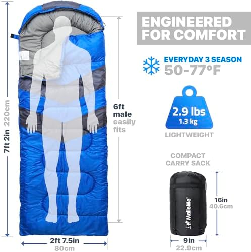 MalloMe Sleeping Bags for Adults Cold Weather & Warm