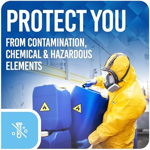 Medtecs Hazmat Suits Disposable - 6 Sizes Options, Type 5/6 Protection