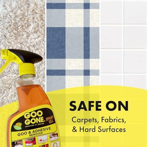 Goo Gone Adhesive Remover Spray Gel 12 Oz with Scraper, Surface Safe