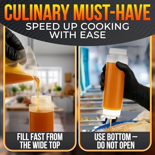 3 Pack 16 oz Inverted Condiment Squeeze Bottles for Sauces, Squirt Bottles