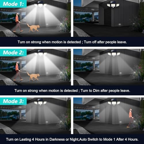 Tuffenough Solar Outdoor Lights 2500LM 210 LED Security Lights with Remote Control