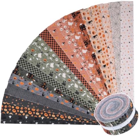 ShinyStitch-100% US Cotton Jelly Roll Fabric Strips Roll for Quilting, Crafting