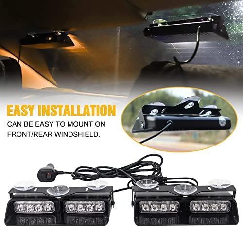 2 in 1 Dash Strobe Lights Interior LED Windshield Lights