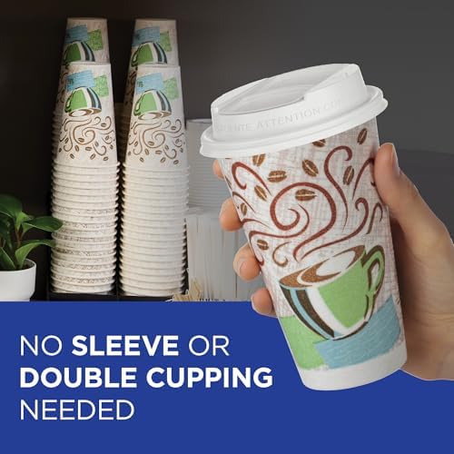 Dixie PerfecTouch 12 oz Paper Coffee Cups By GP PRO, Coffee Haze Design