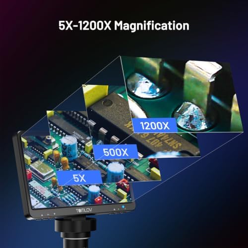 TOMLOV DM9 7" Digital Coin Microscope 1200X, Soldering Scope for Adults