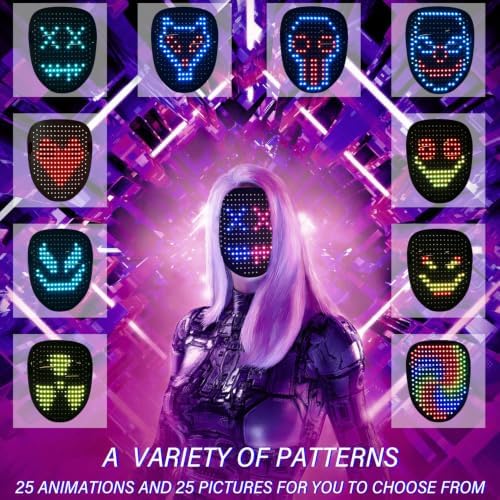 Depointer Life LED Mask Face-Transforming Light up Mask Cool Gifts for Boys