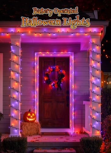Brightown 4 Pack Battery Operated Halloween Lights, 17FT String Lights