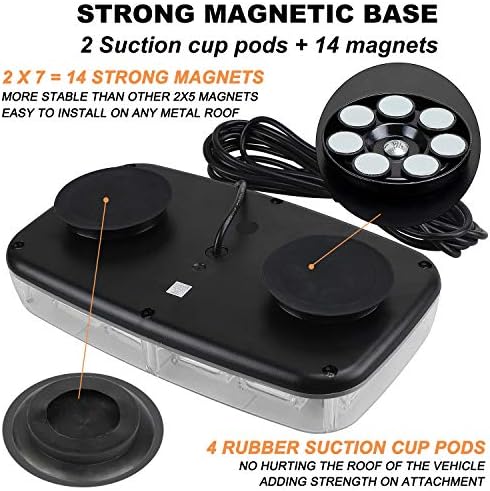 ASPL 48LED Roof Top Strobe Lights with Magnetic Base