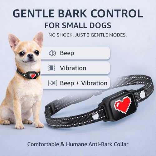 Bark Collar for Small Dogs 5-15 lbs with Magnetic Charging – No Shock
