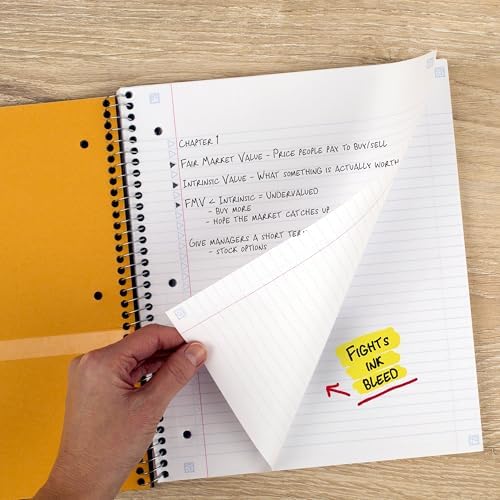 Five Star Spiral Notebook + Study App, 1 Subject, College Ruled 8.5" x 11" Paper