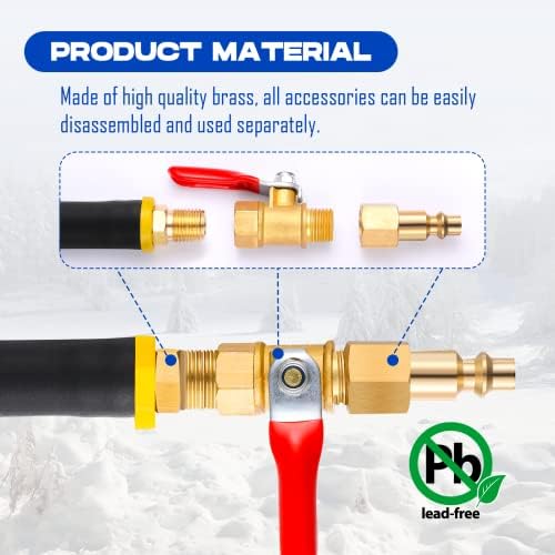 RV Winterizing kit & Sprinkler Blowout Adapter with shut off valve Air compressor