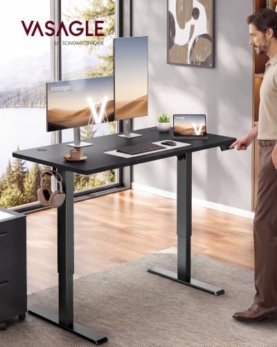VASAGLE Standing Desk, 48x24 Inch Electric Adjustable Desk, 30-Min Assembly