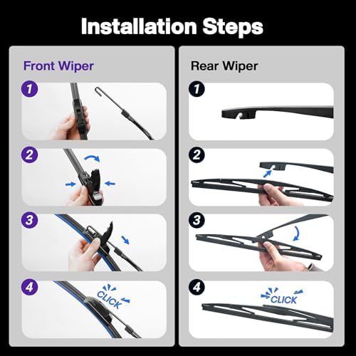 Wiper Blades for Kia Sorento 2011-2015, Windshield Wipers 3-Piece
