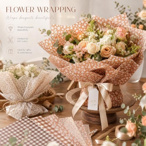 60 Sheets Fall Floral Tissue Paper