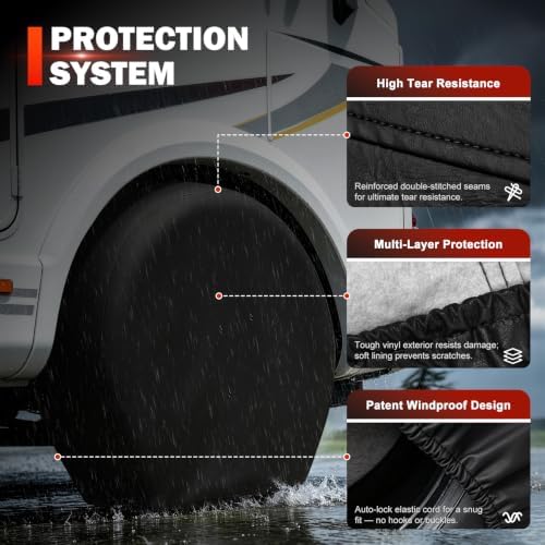 Explore Land Tire Covers 2 Pack Fit Tire Diameters 26-28.75 inch, Black