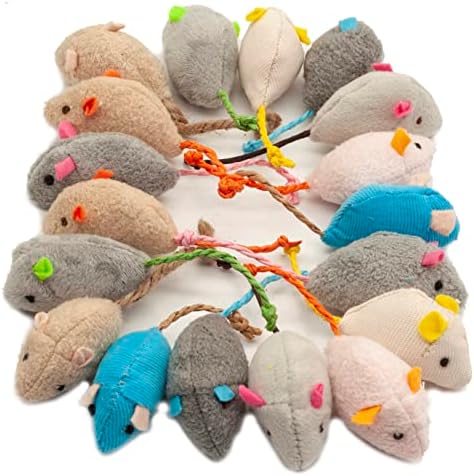 Fashion's Talk Cat Mice Toy 18-Pack Plush Catnip-Filled Mice Toys for Indoor Cats