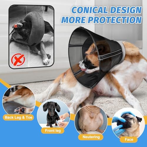 Mesh Dog Cone Collar Soft to Stop Licking Surgery Recovery Alternative