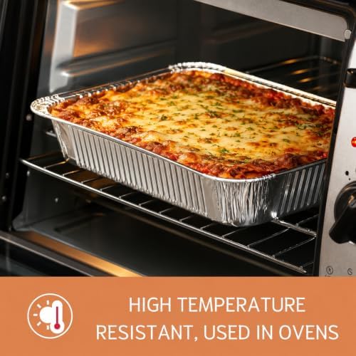 (35 Pack) 8x8 Aluminum Pans with Clear Plastic Lids - Square Baking Cake Pans