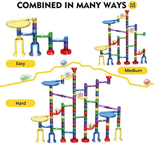 Magicfly Marble Run, 127 Pcs Marble Runs for Kids, Glass Marbles for Kids
