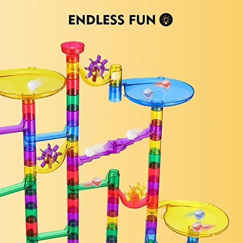 Magicfly Marble Run, 127 Pcs Marble Runs for Kids, Glass Marbles for Kids