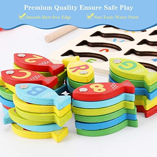 Magnetic Wooden Fishing Game Toy for Preschoolers