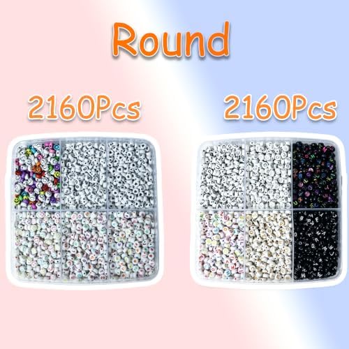 Alphabet Beads A-Z 6200+Pcs Letter Number Hearts Bracelets Bead