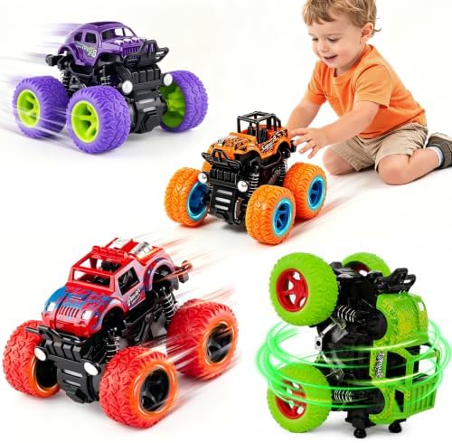 4 Pack Monster Trucks Toys for Boys 2 3 4 5 6 7 Year Old