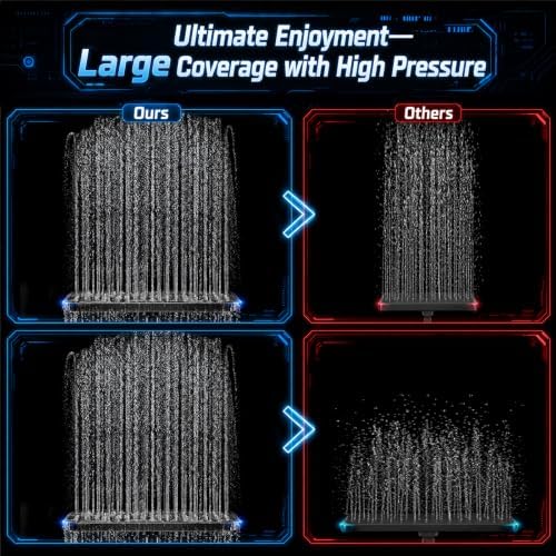 Veken 12" Rain Shower Head with Handheld,High Pressure Power Wash,Magnetic