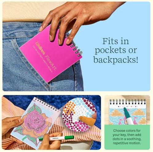 Lifelines FlowArt Mini Activity Pads, 3-Pack, Dot-by-Letter Coloring Books