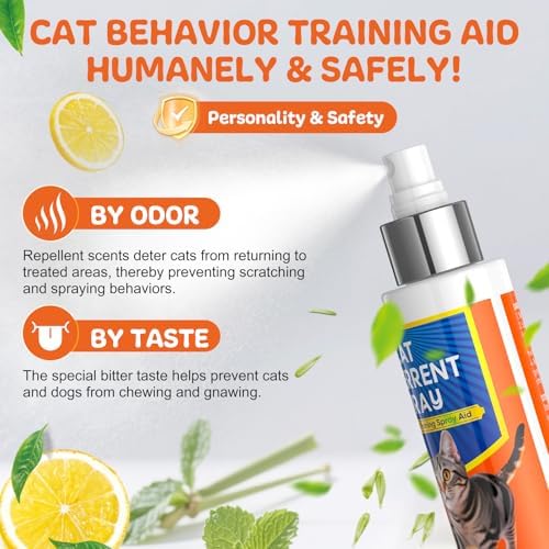 Newly Upgraded Cat Deterrent Spray, Cat Deterrent for Furniture Protection, Pee Spraying