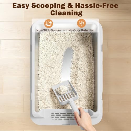 AIPERRO Stainless Steel Litter Box with Lid