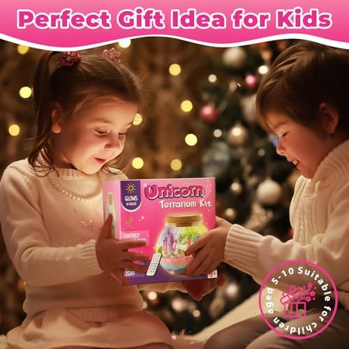 JOYEEMAX Unicorn Light-Up Terrarium Kit for Kids