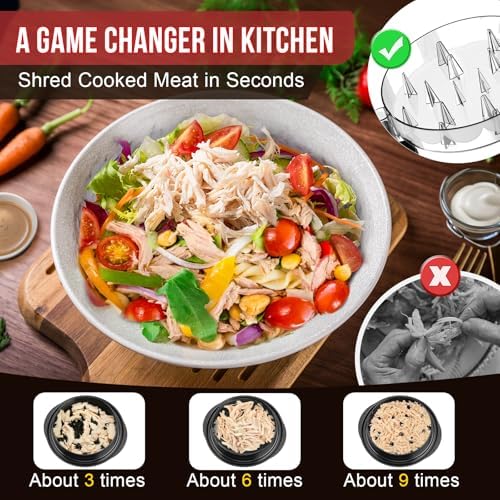 SoulLife Chicken Shredder 8 Inches, Chicken Shredder Tool Twist for Pork Beef Chicken